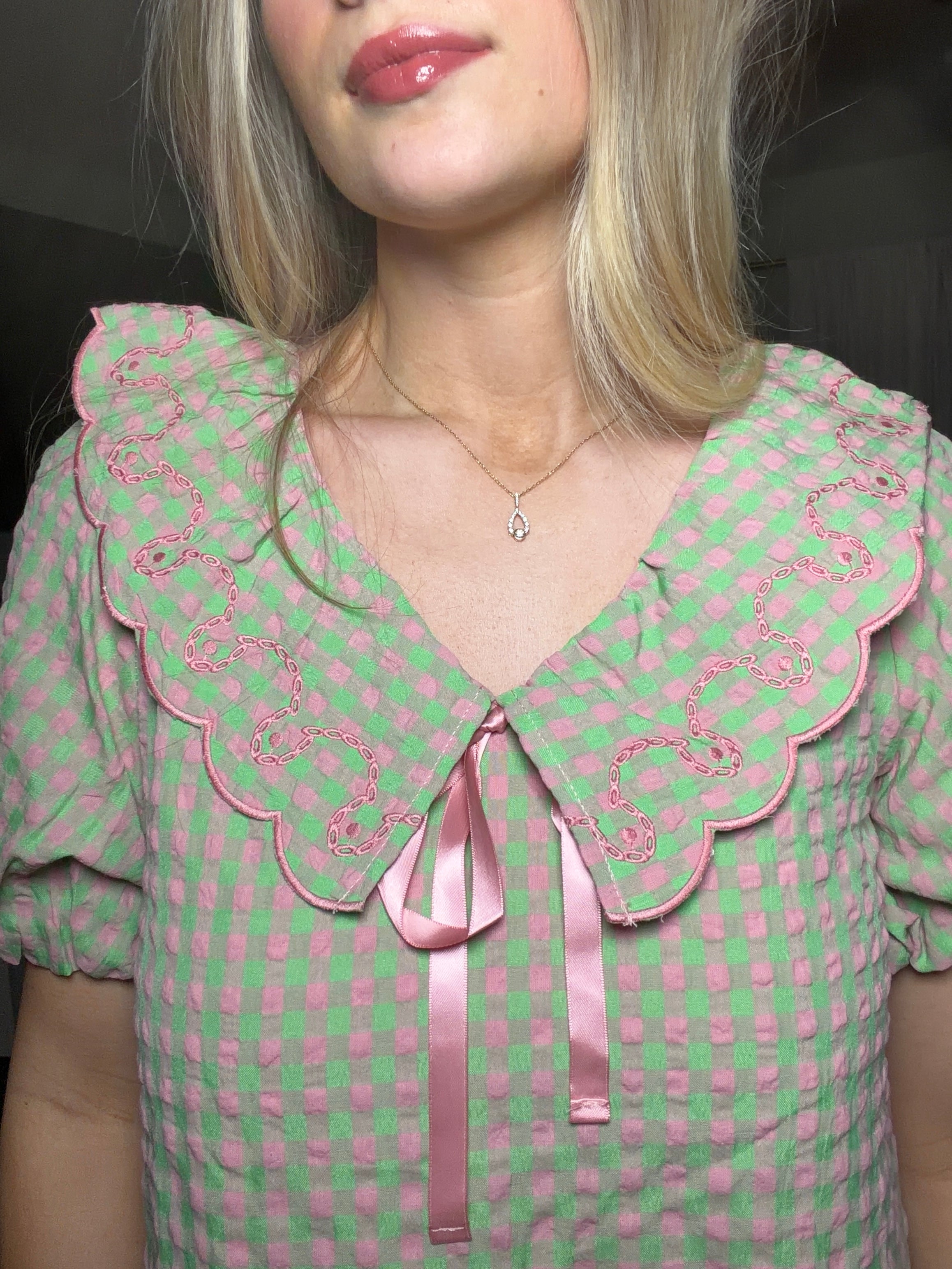 Gingham Ruffle Babydoll Dress