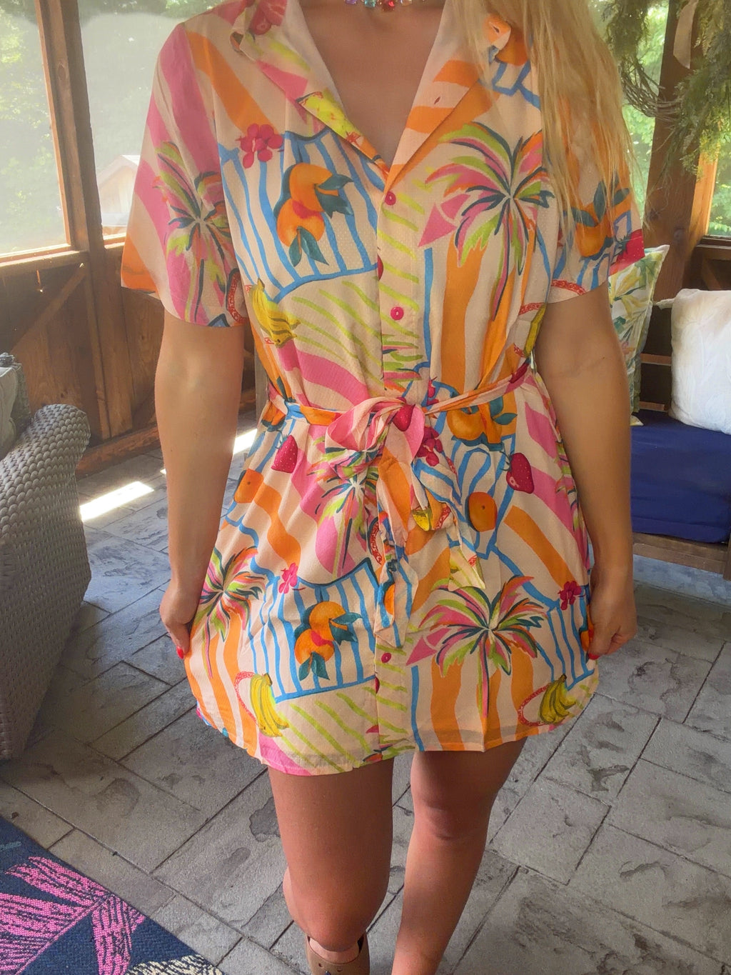 Fruit Berry Pop Shirt Dress