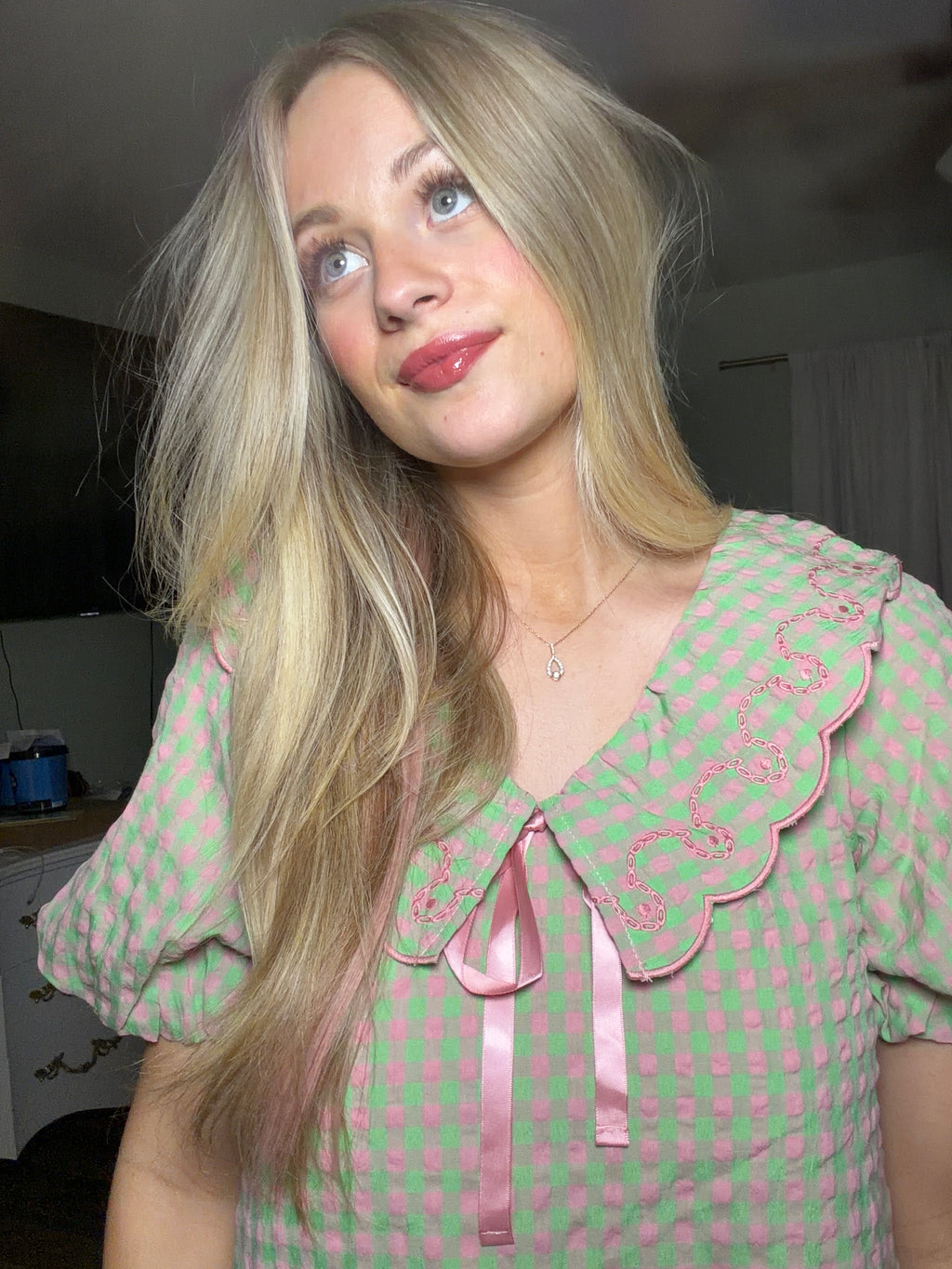 Gingham Ruffle Babydoll Dress