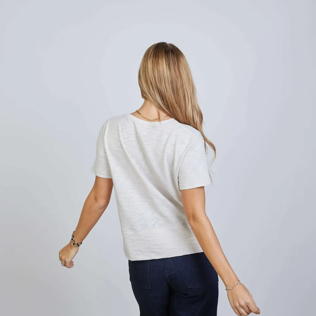Celia Perfect Length Tee in Oyster - Short Sleeve