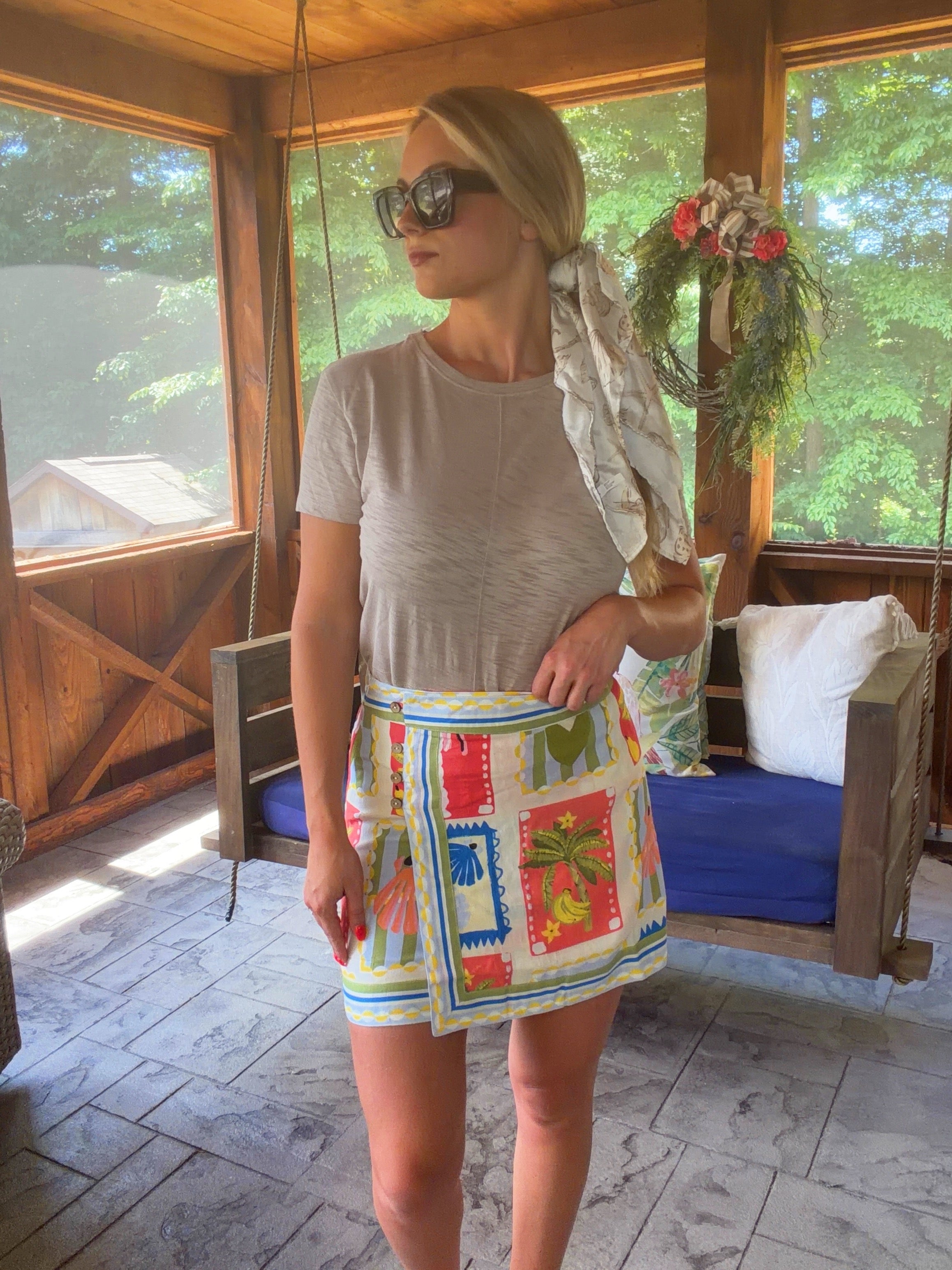 Toucan Pop Fruit Short Skirt