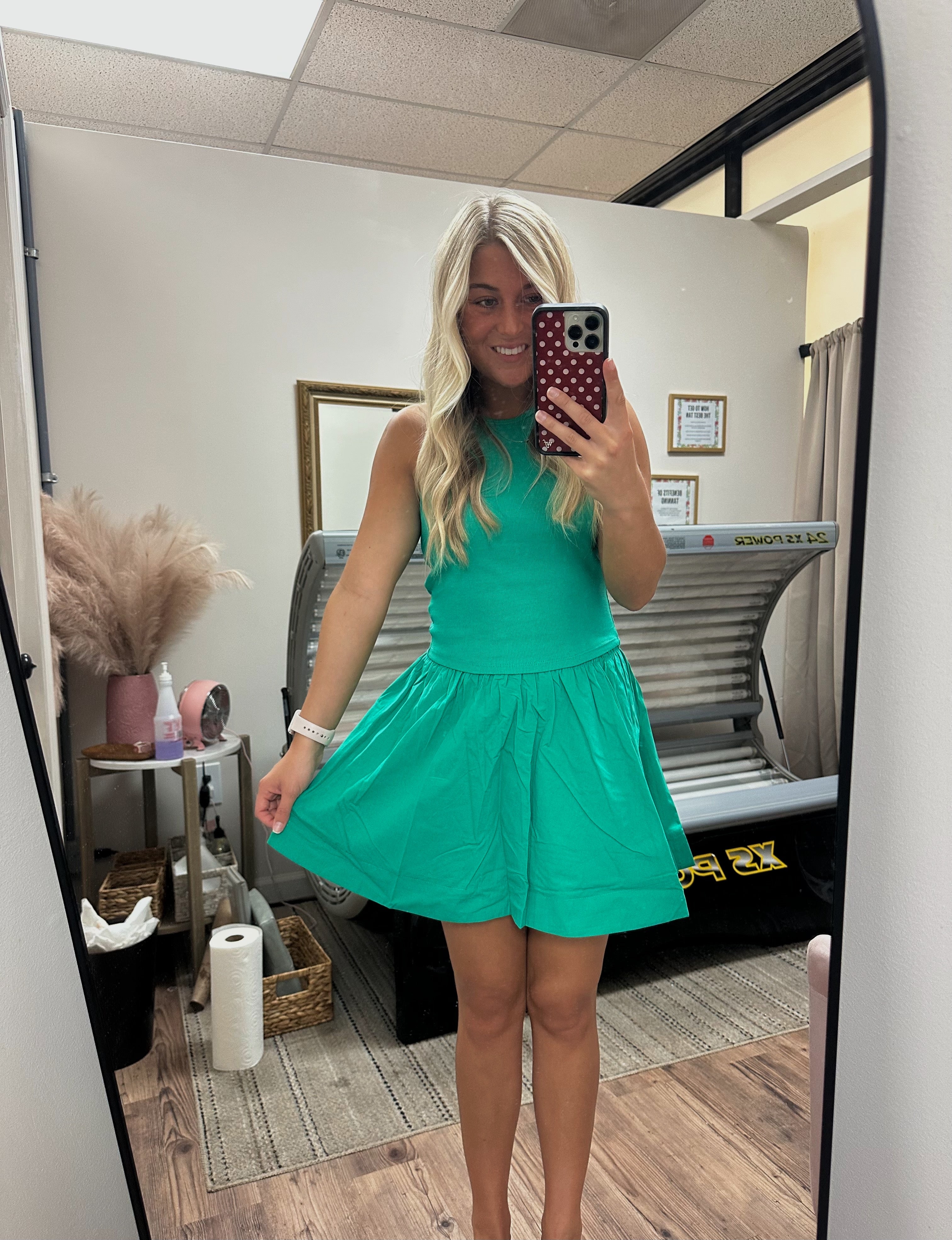 Green Skirt Set