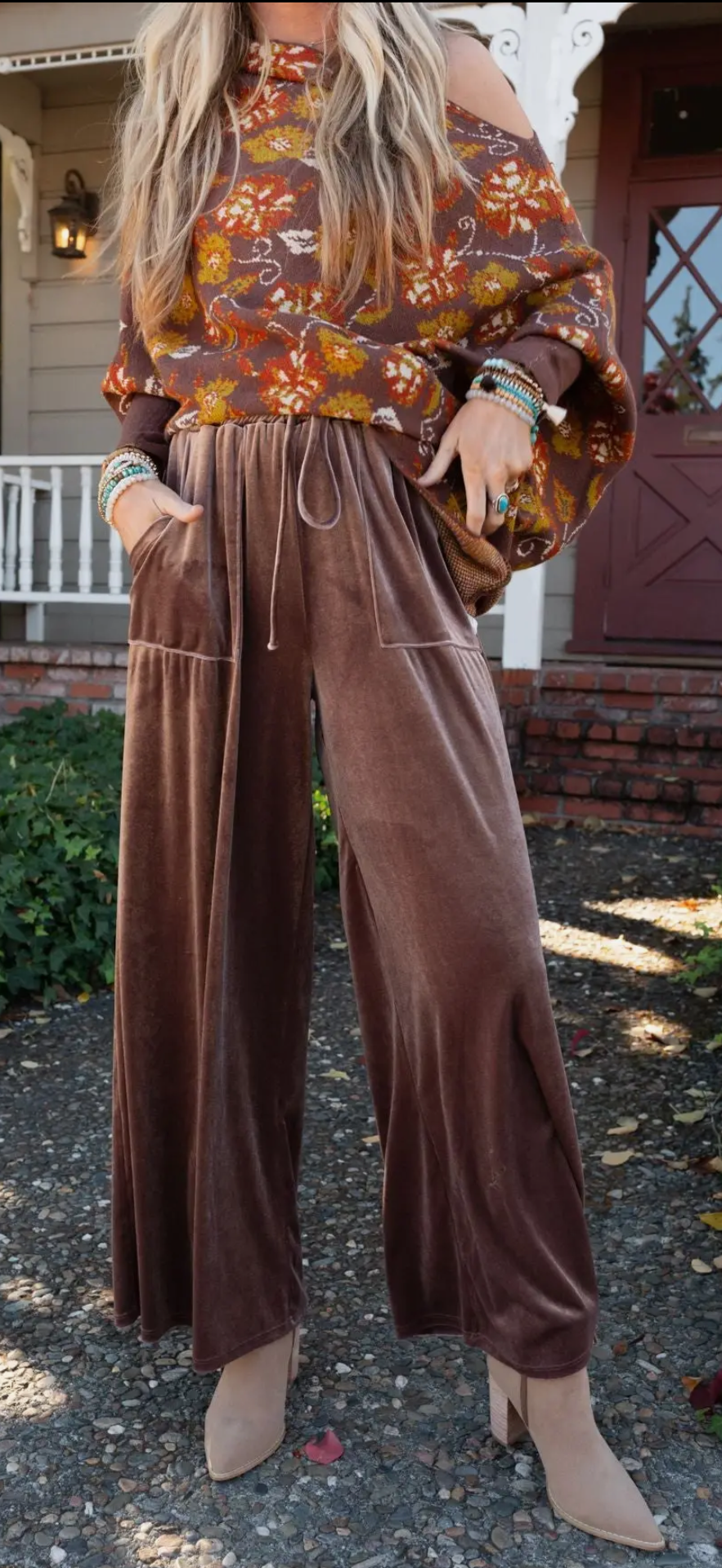 Velvet Wide Leg Pant