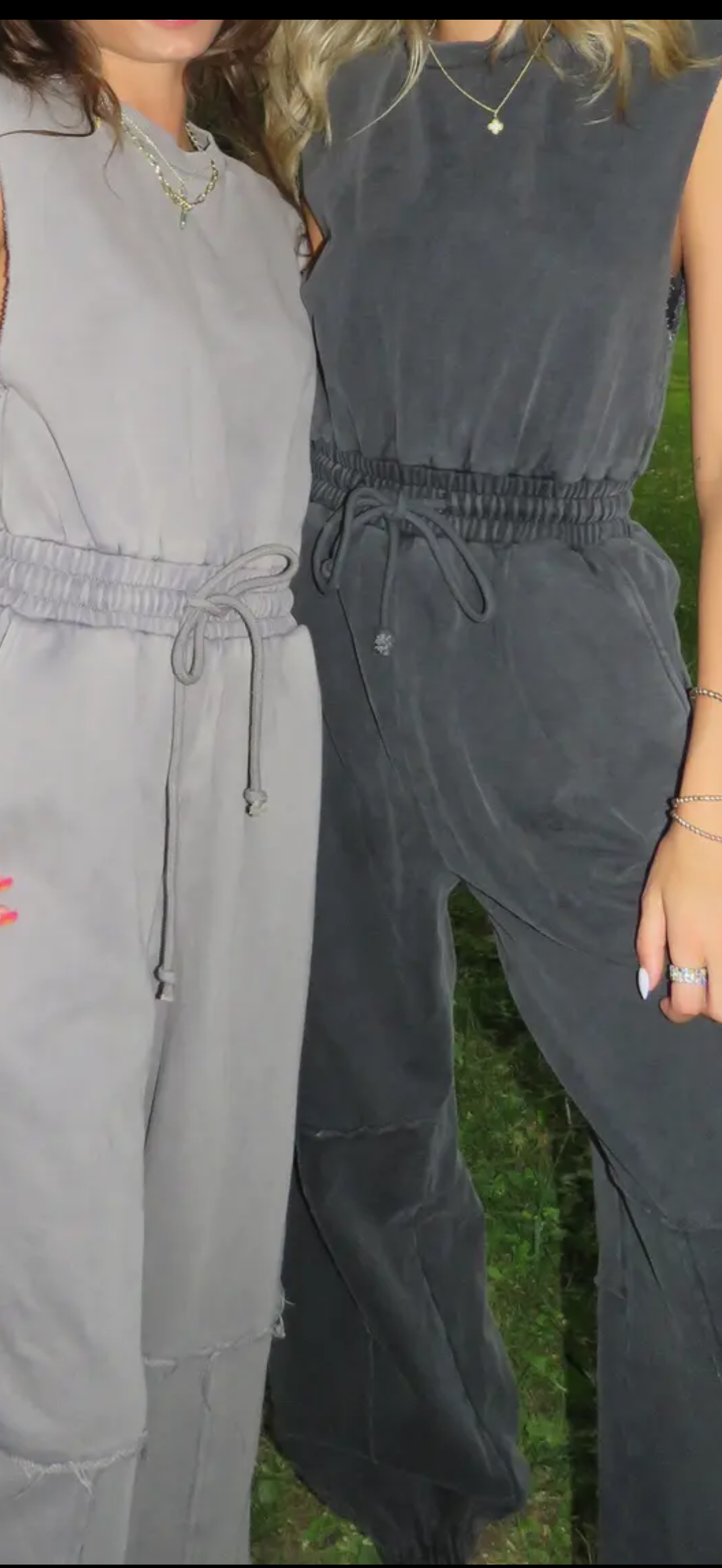 Sleeveless Black Mineral Washed Jumpsuit