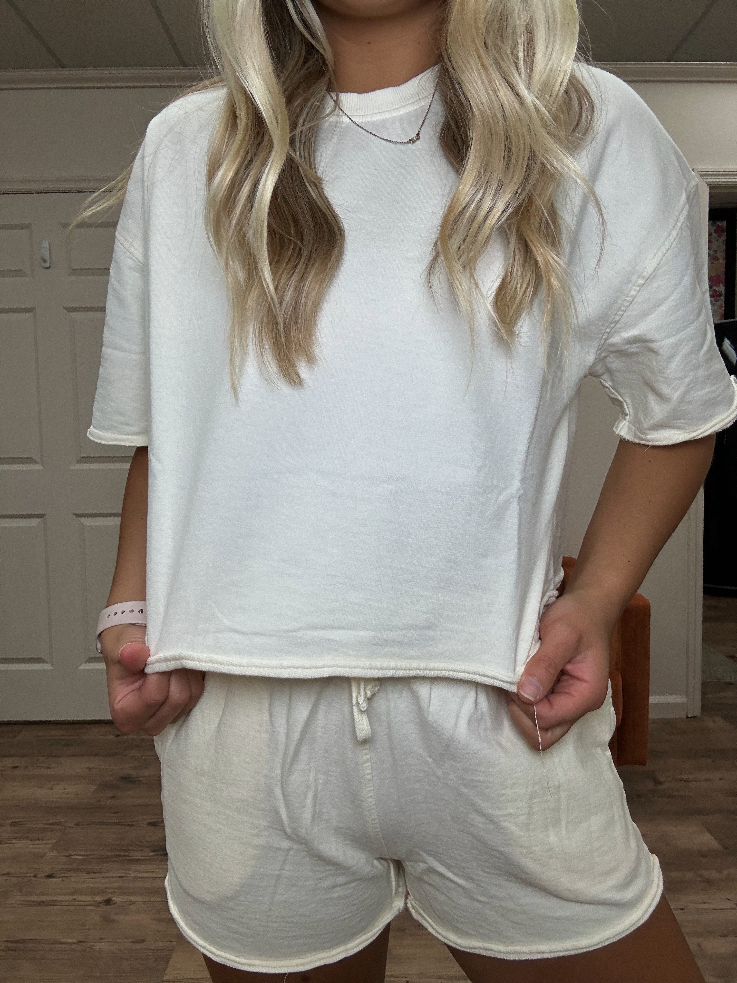 Cream Short Set