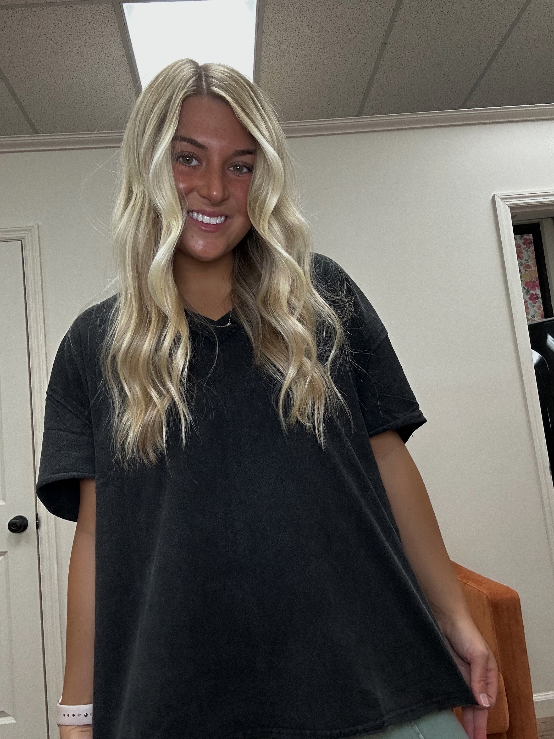 V Neck Top in Black