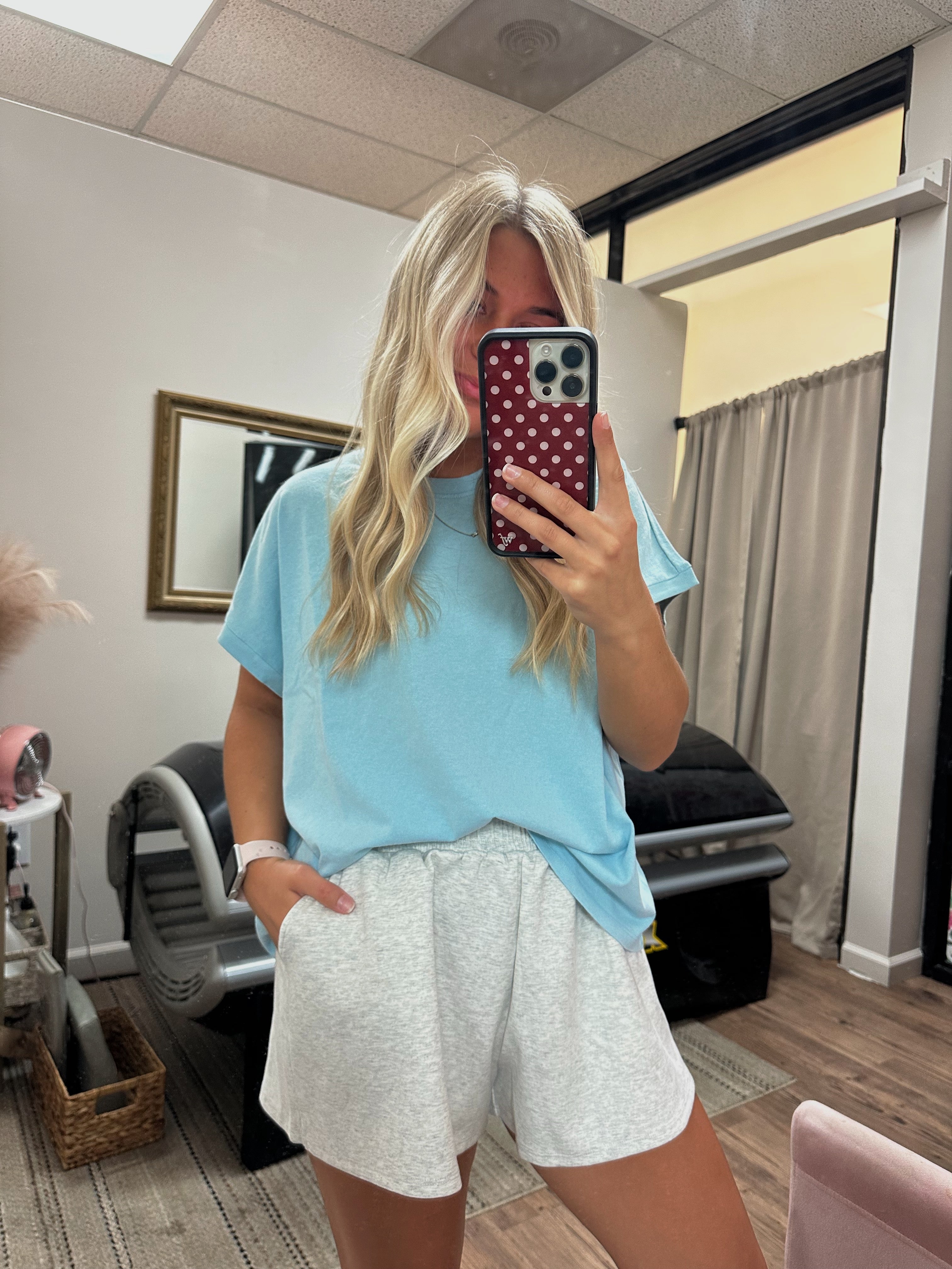 Scuba Elastic Waistband Shorts in Ash Grey