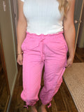Hot Pink Cargo Parachute Pants