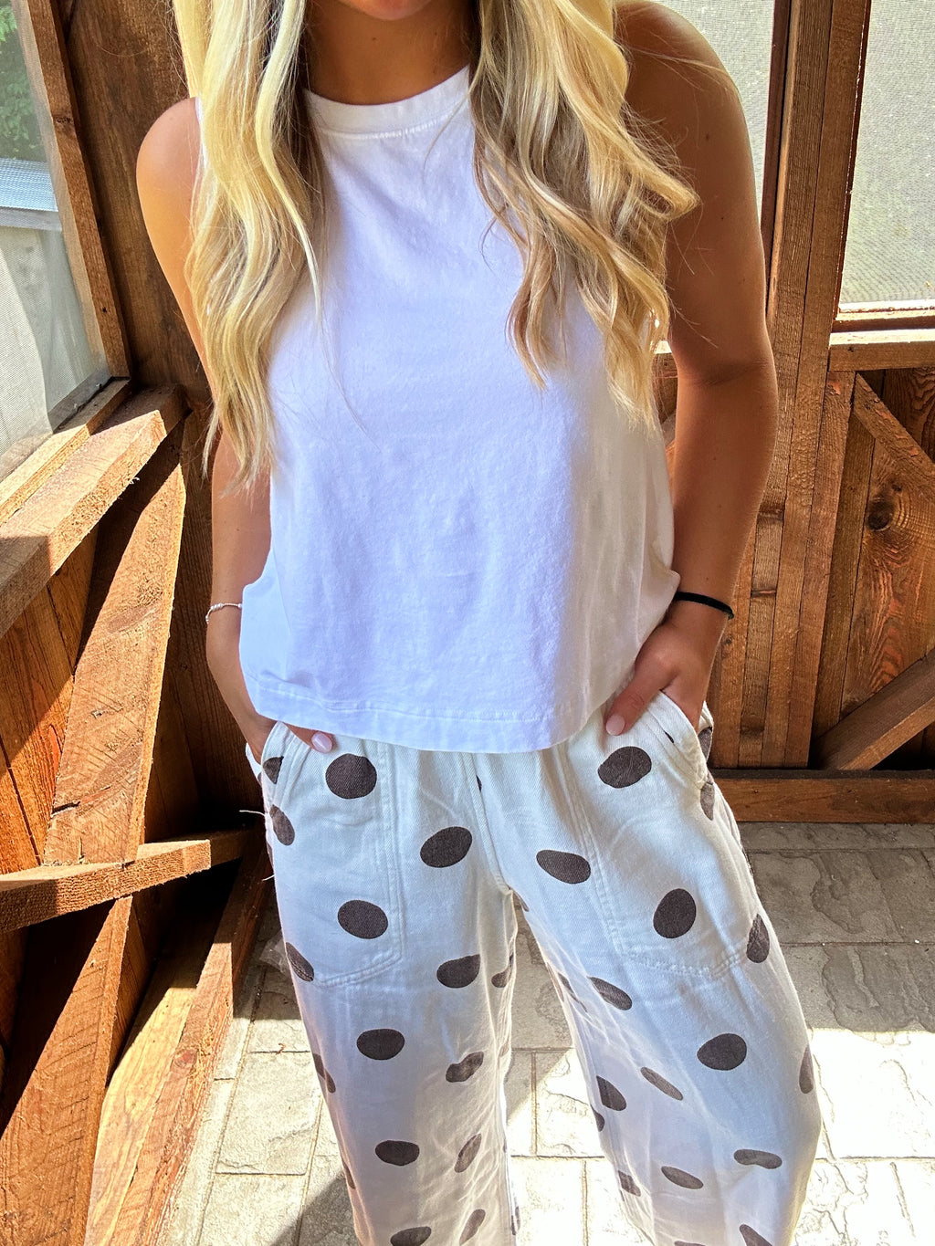 Polka Dot Printed Pants