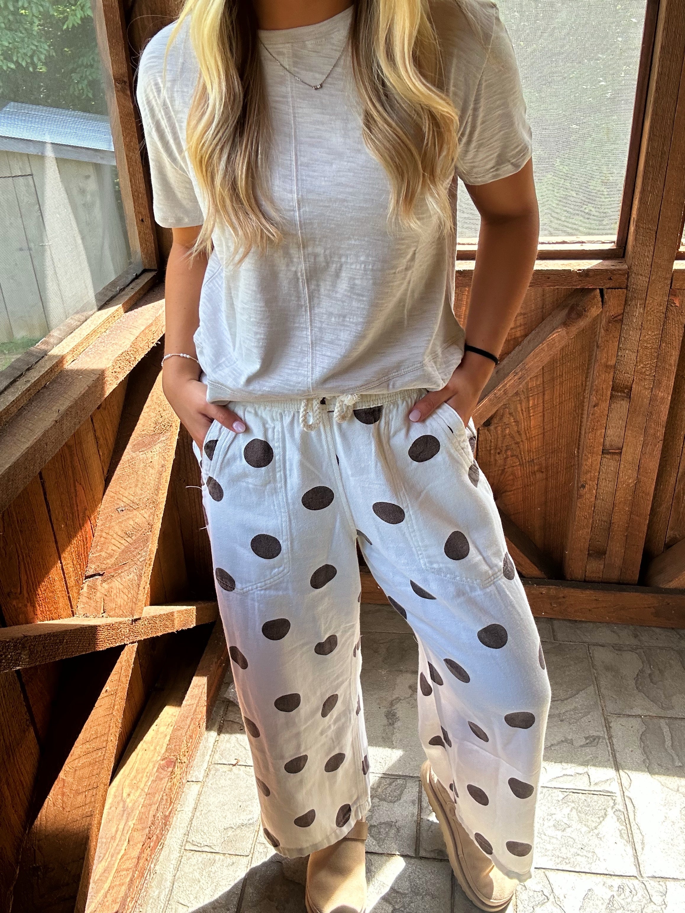 Polka Dot Printed Pants