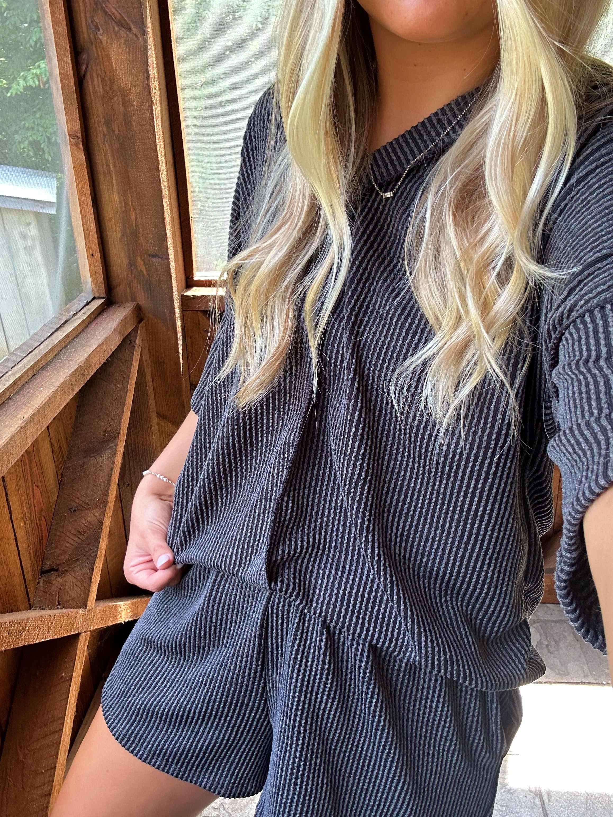 Midnight Breeze Ribbed Set