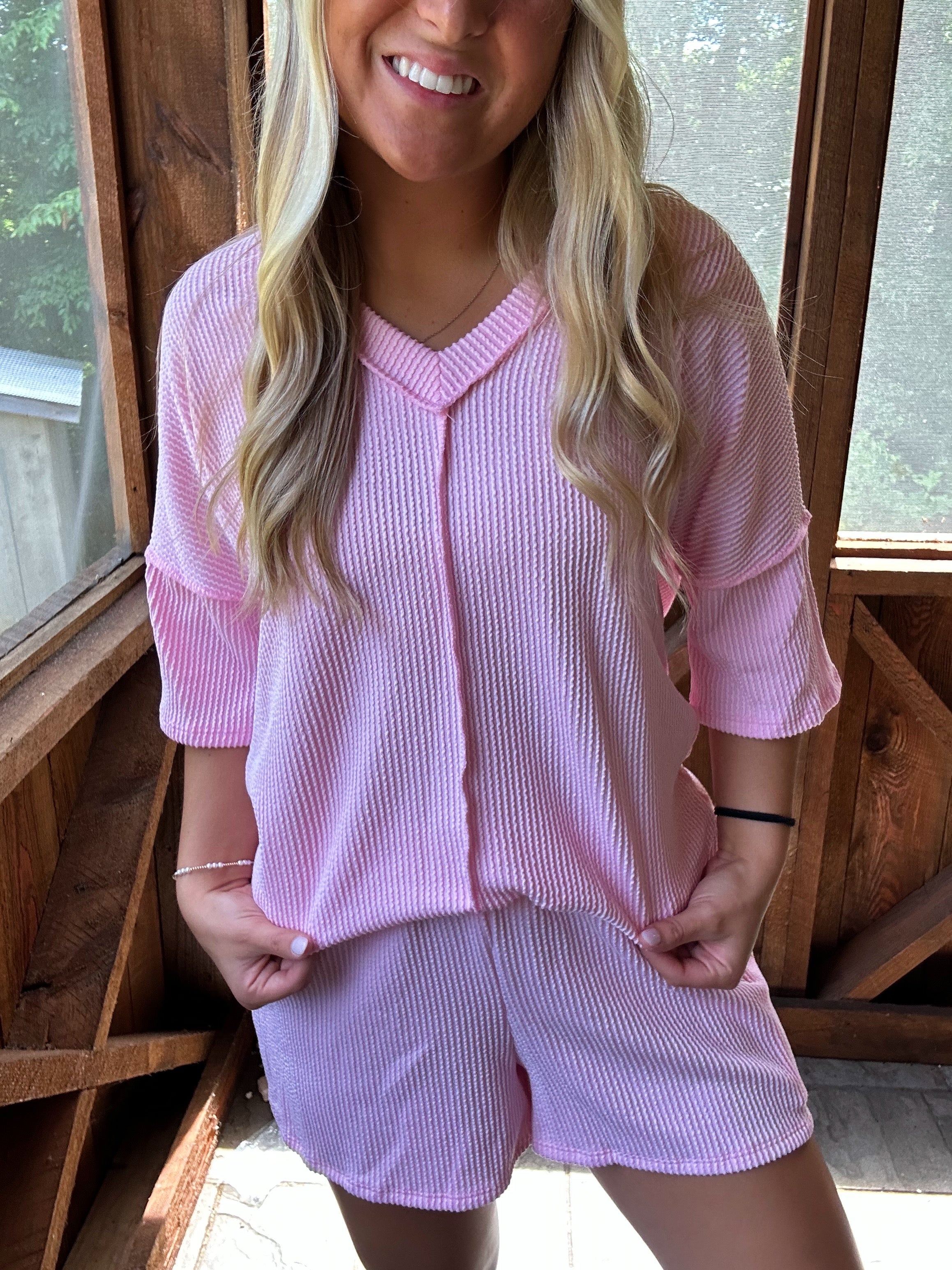 Blush and Bloom Ribbed Set