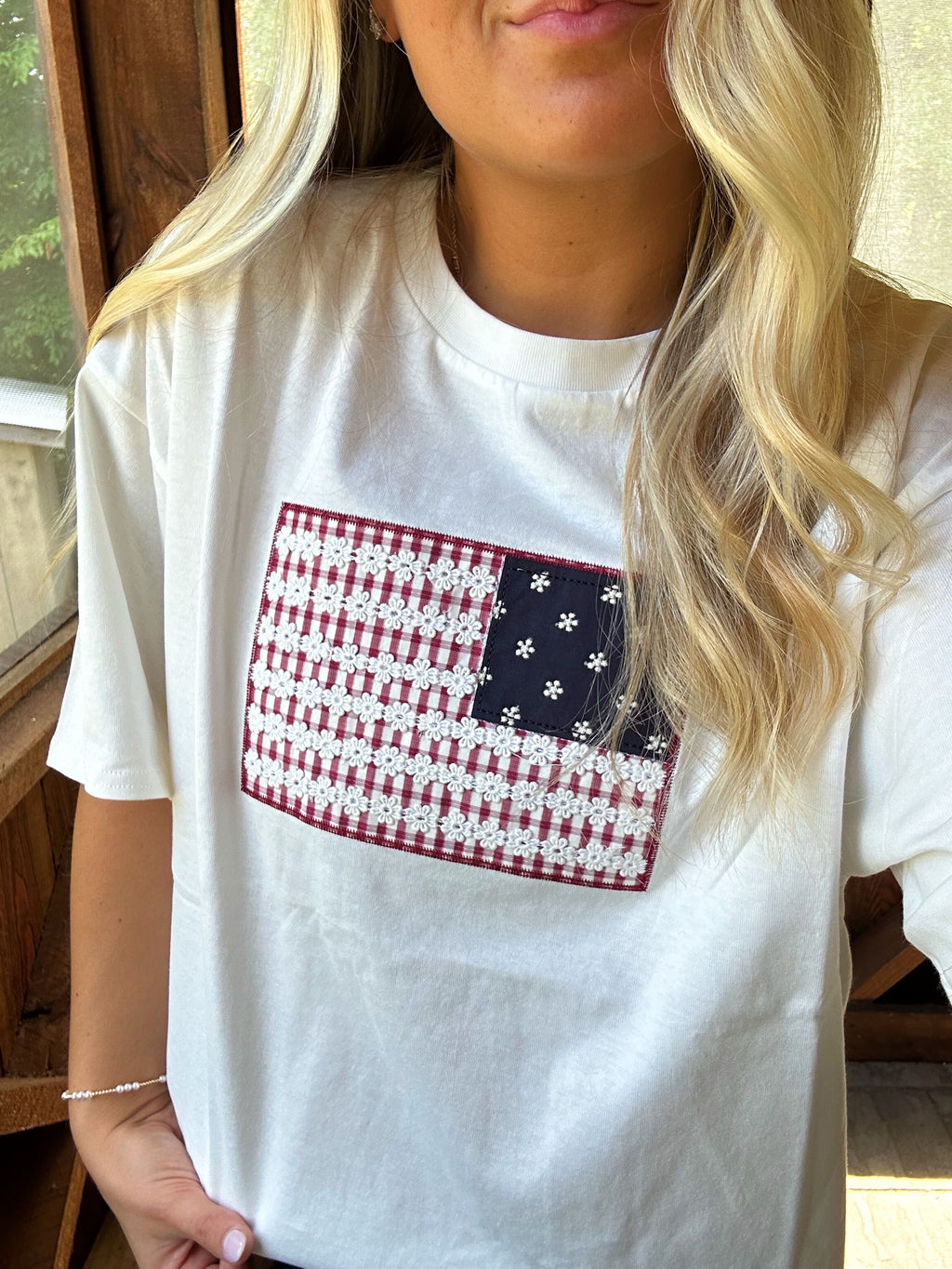 Oversized USA Flag Top