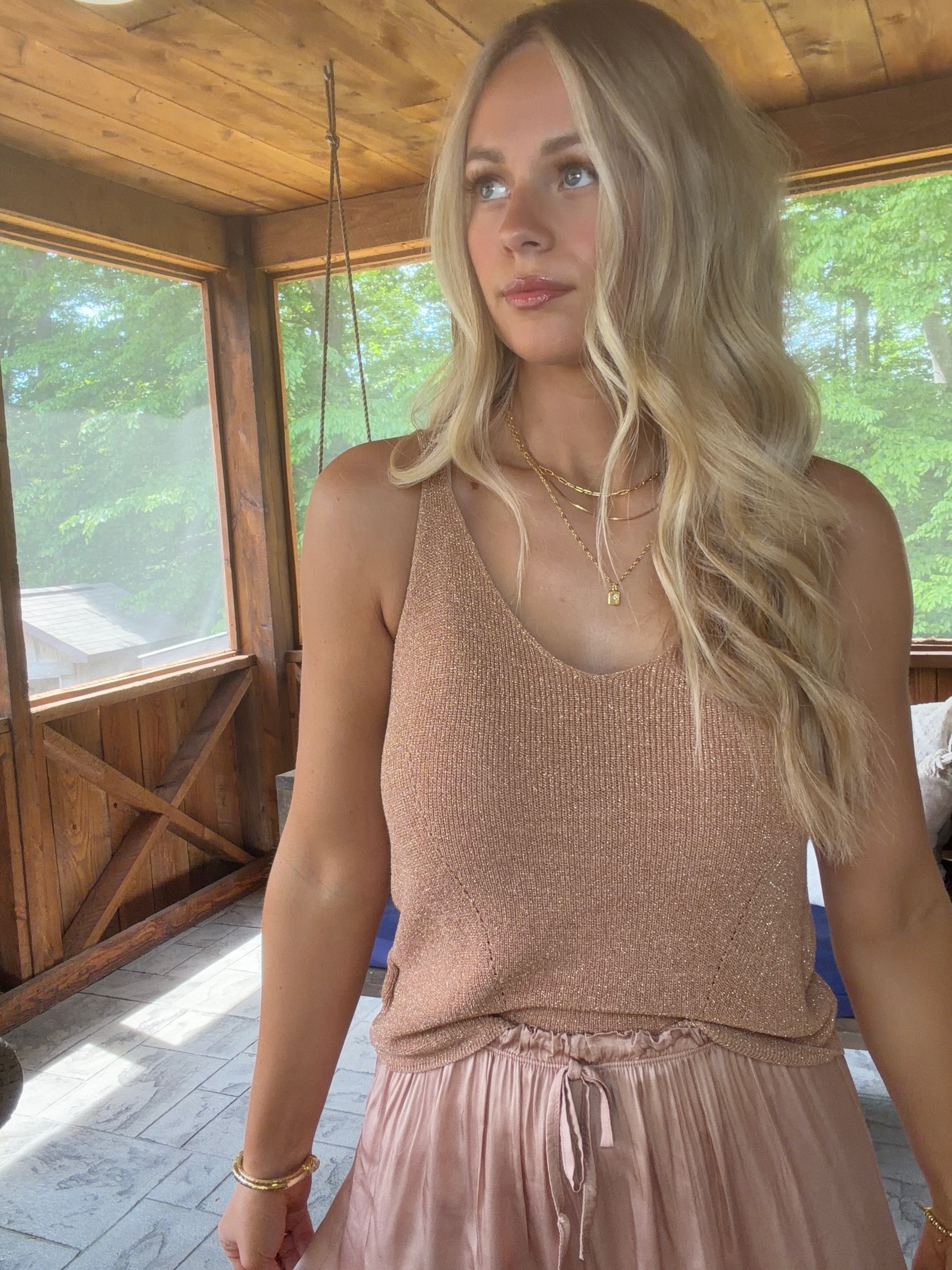 Golden Hour Shimmer Tank