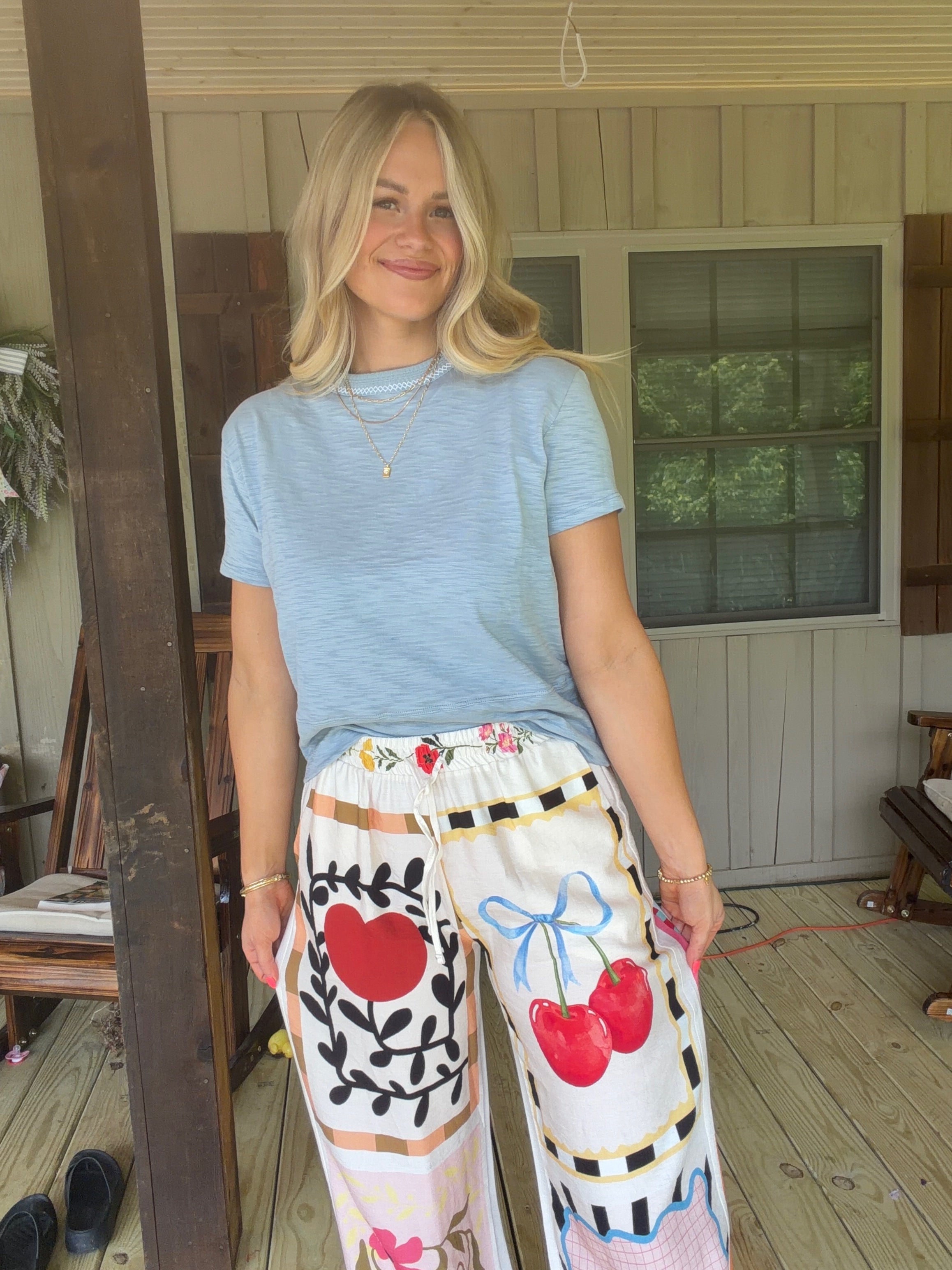 Celia Perfect Length Tee in Periwinkle