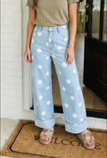 Polka Dot Barrel High Waisted Jeans