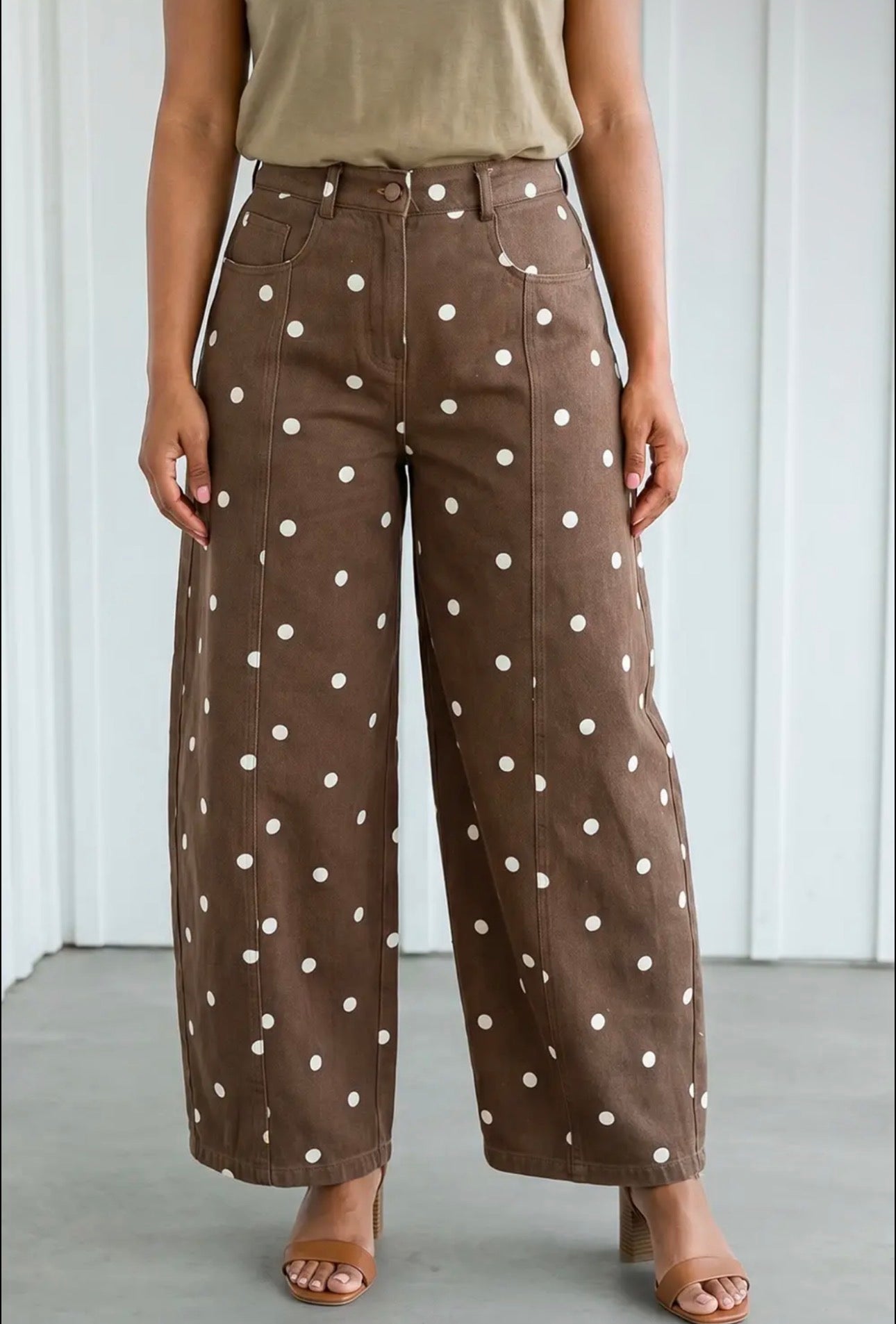 Polka Dot Barrel Jeans