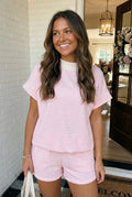 Striped Contrast Tee Set
